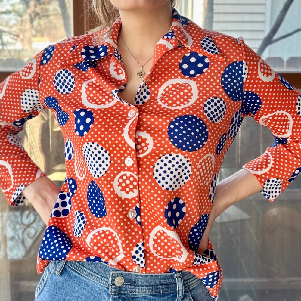 1970s Groovy Geometric Top